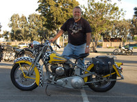 Les Shelly with his 1935 Harley Davidson VL