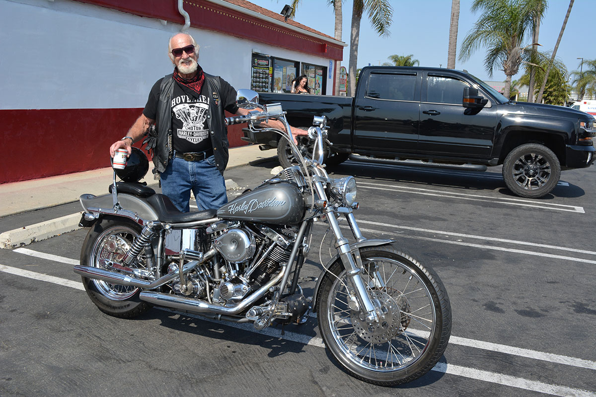 Armand Maisterra of Seal Beach with his 1972 Harley Davidson