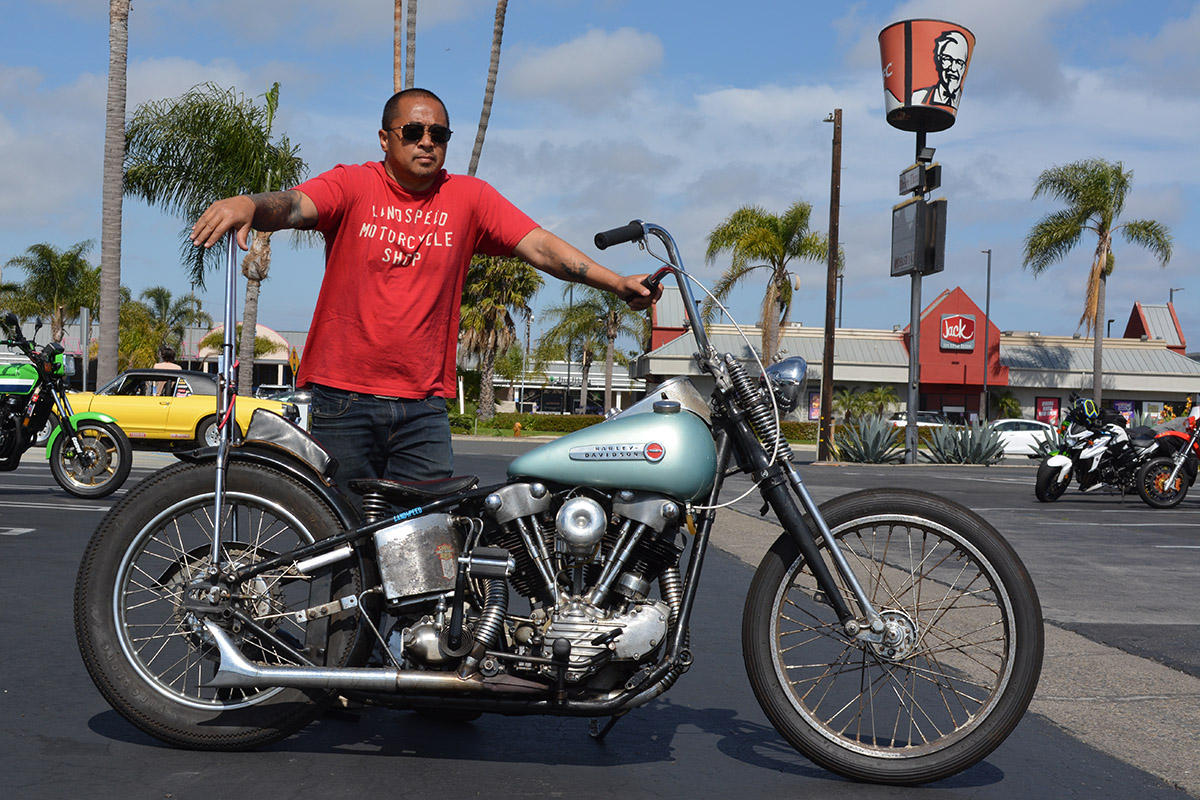 Tony Nguyen of Huntington Beach with his 1947 Harley Davidson FL