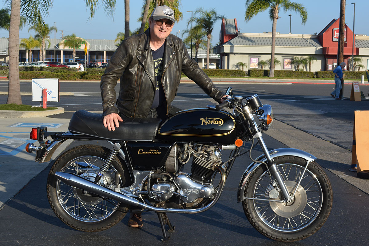 Eugene Garcin of Hollywood with his 1974 Norton Commando 850 Interstate