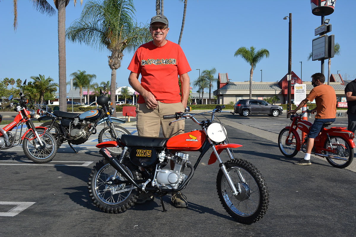 Doug Rickertsen of Huntington Beach with his 1976 Honda XR75