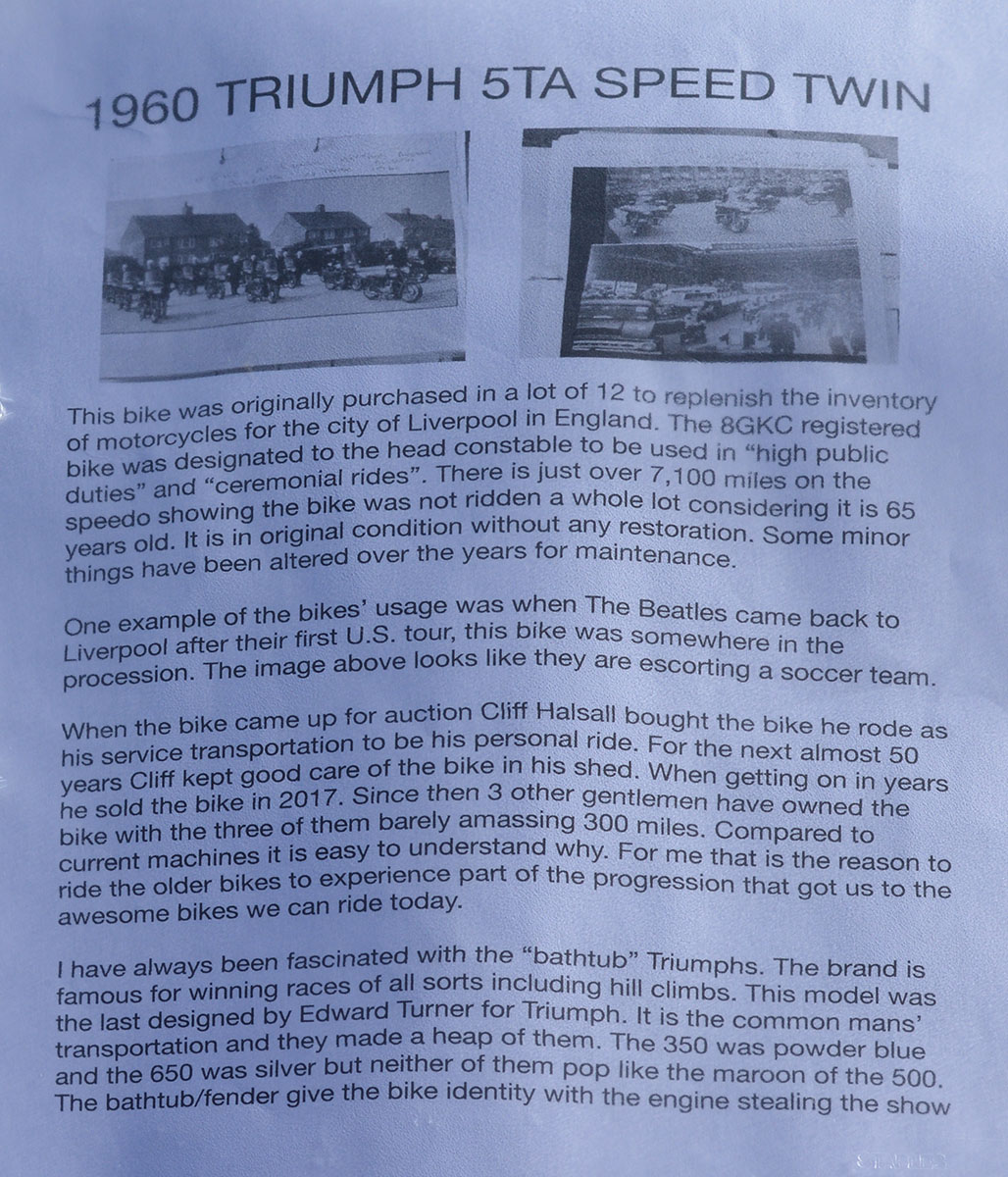 1960 Triumph Speed Twin Story