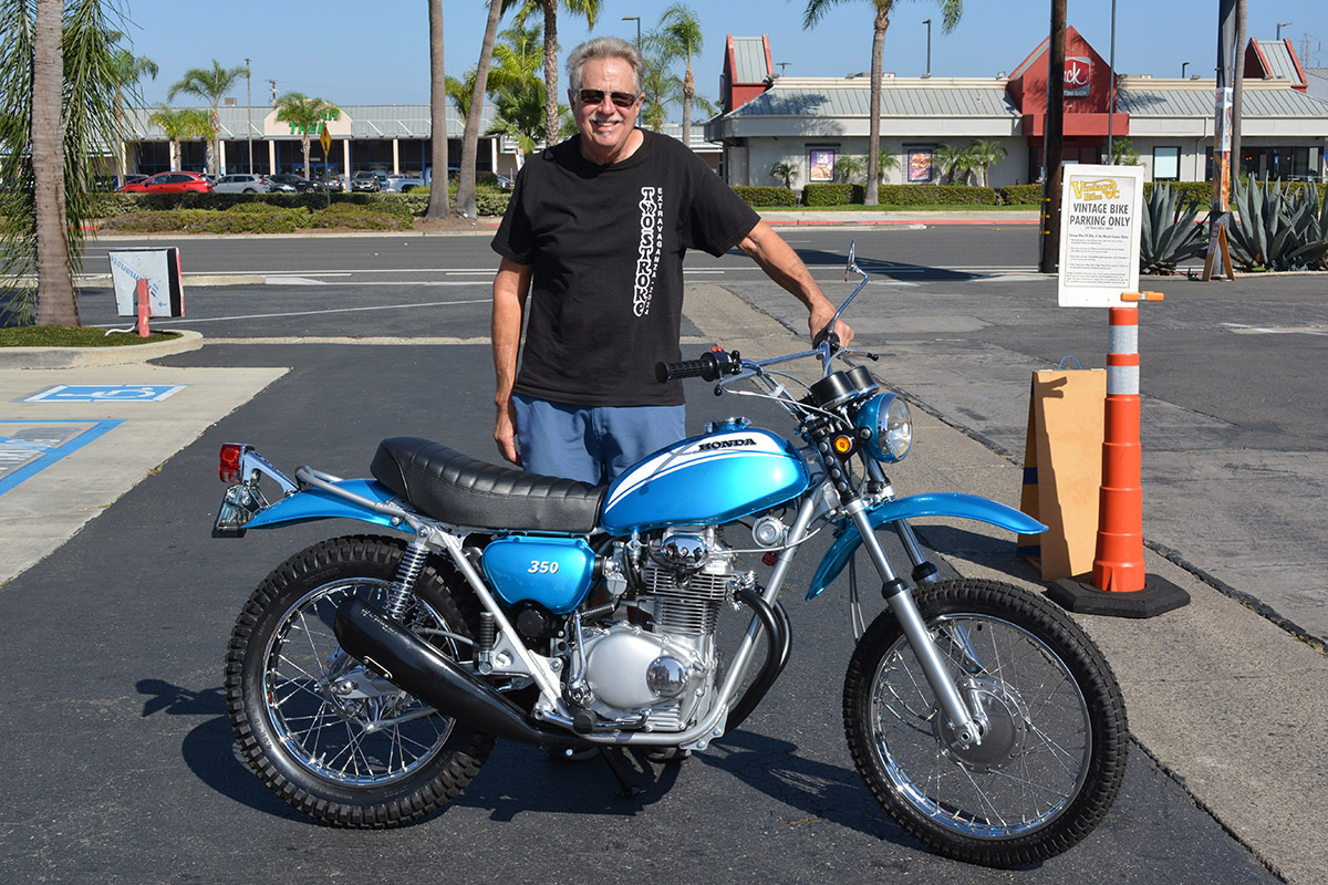 Doug Rickertsen of Huntington Beach with his 1971 Honda SL350