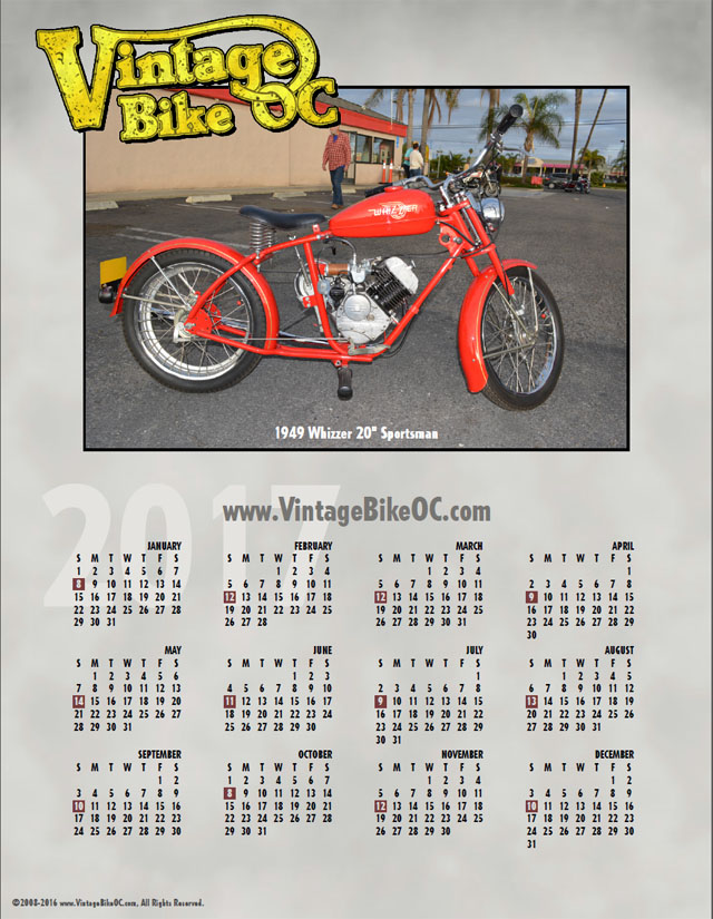Custom Calendar Vintage Bike Orange County