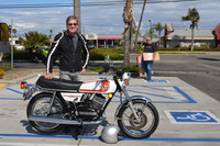 John Mozley with his 1975 Yamaha RD250