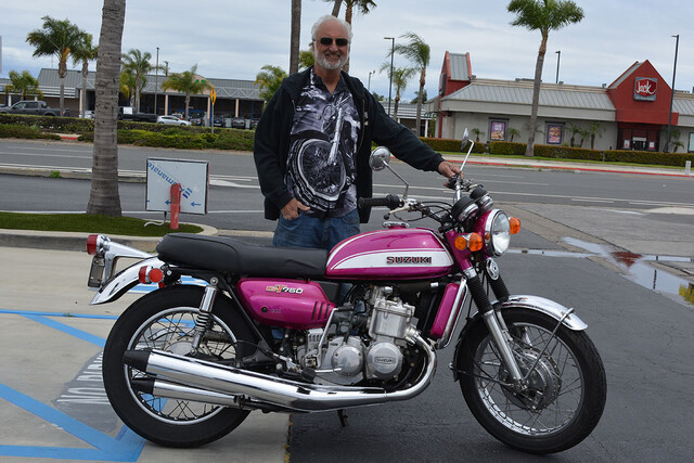 Jeff McCoy with his
1972 Suzuki GT750