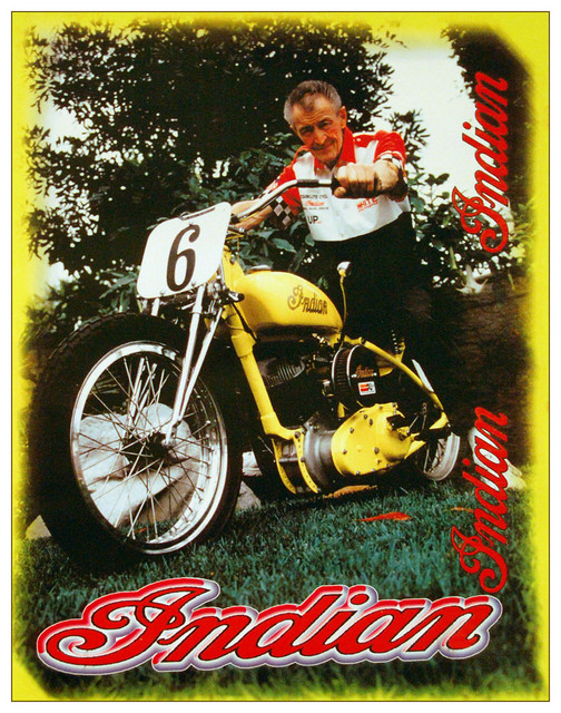 Poster of Bob Nichols on his 1937 Indian Scout