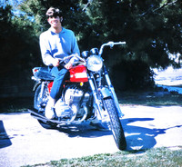 1970 Kawasaki H1 500 when it was brand new with original owner Guy Lindenberger in Huntington Beach