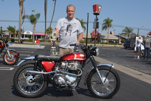 Marty Spalding of Dana Point with his 1968 Norton/Matchless P11