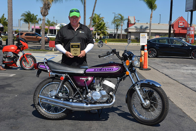 Don Reynolds of West Covina with his
1975 Kawasaki H2 750