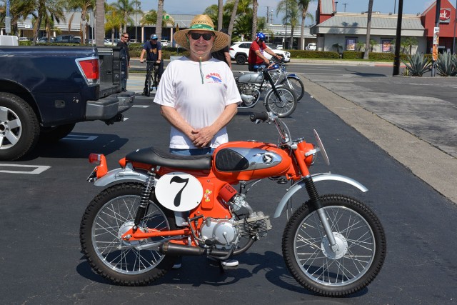 Kevin Blaty of Huntington Beach with his 1965 Honda Super 90