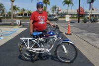 Chuck Popsick of Costa Mesa with his 1952 Schwinn Whizzer