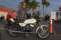 Dean Briggs with is 1979 Yamaha RD400 Daytona Special