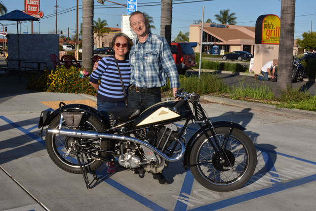 Eugene Garcin & Mary Wong with their 1934 Cotton 500cc 25J