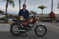 Russ Truex of Huntington Beach with his
1975 Yamaha RD125B