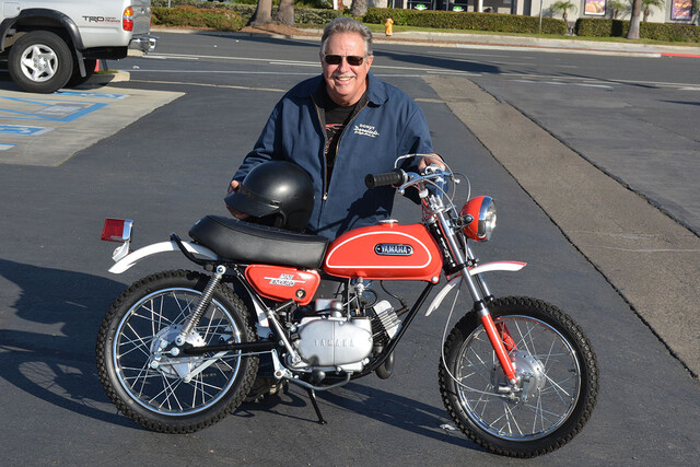 Doug Rickertsen of Huntington Beach with his
1971 Yamaha JT-1 Mini Enduro