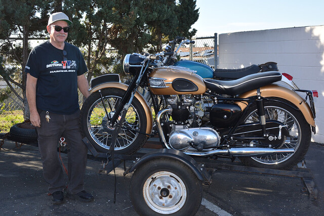 Randy Ressell of Westminster with his
1957 Triumph 6T Thunderbird