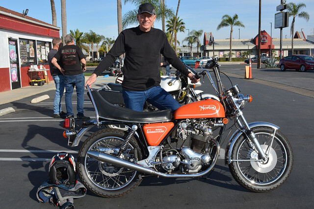 Steve Ames of Santa Ana with his
1974 Norton Commando Hi Rider