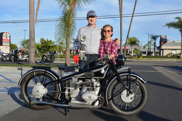 Eugene Garcin & Mary Wong with their 1929 BMW R63