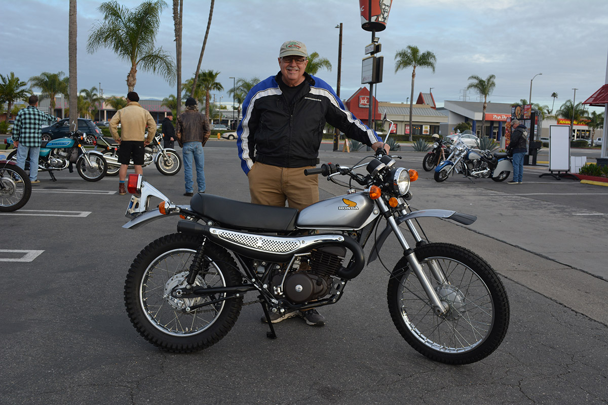 Doug Rickertsen of Huntington Beach with his 1975 Honda MT250