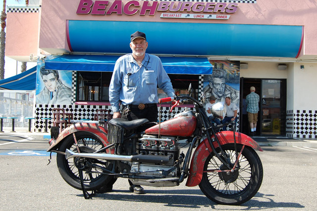 Steve Mitzner and his 1938 Indian 4