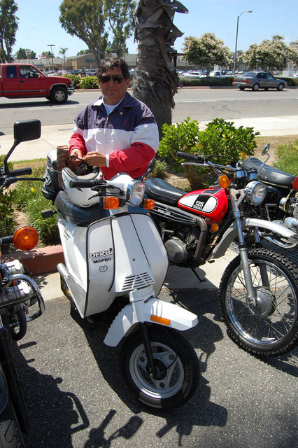 Carl Felix and his Derbi Moped