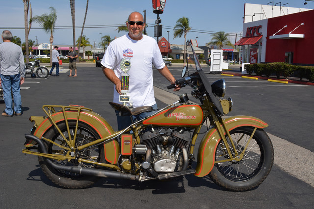 Rich Hutchins with his 1930 Harley Davidson VL