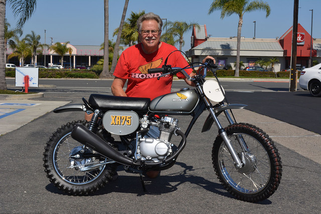 Doug Rickertsen of Huntington Beach with his
1974 Honda XR75