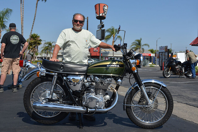 Craig Gray of Bellflower with his 1973 Honda CB450