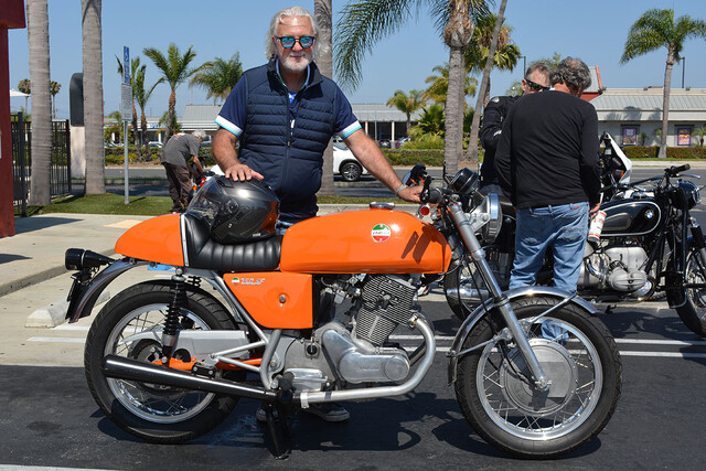 Ernesto Quiroga of Long Beach with his
1973 Laverda 750 SF1