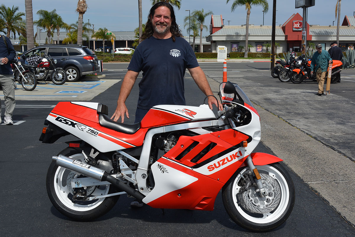 Darin Smith of Huntington Beach with his 1988 Suzuki GSX-R 750