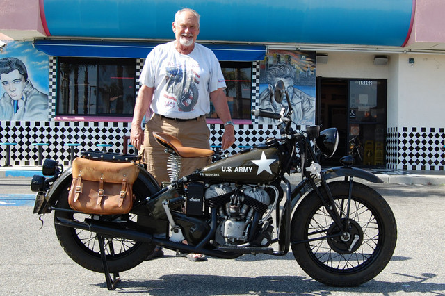 Frank Colver and his 1941 Indian 741 Military Scout