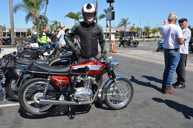 Ernesto Quiroga of Long Beach with his 1968 Ducati 350D