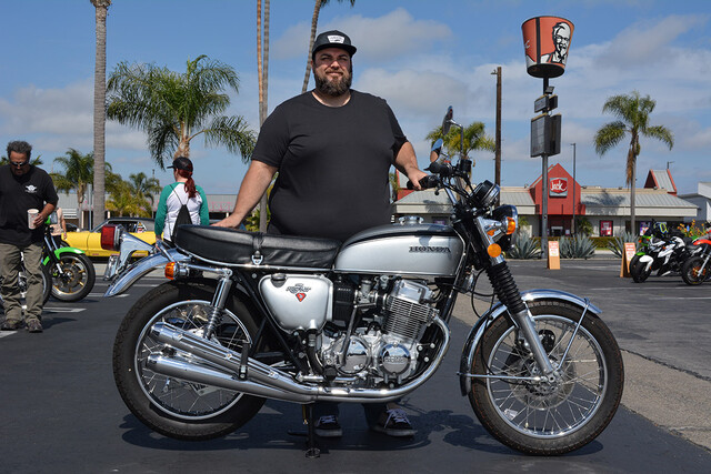 Cory Edwards of Fountain Valley with his 1974 Honda CB750