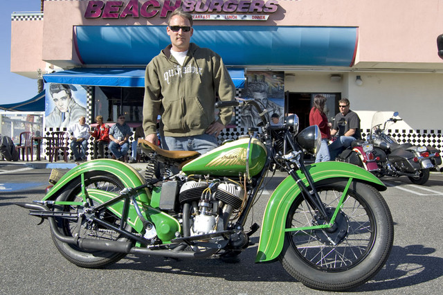 Mike Dunn and his 1939 Indian Sport Scout
