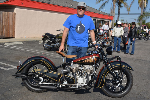Marcus Davin with his 1939 Indian Chief