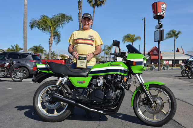 Ken Deagle of Huntington Beach with his
1982 Kawasaki GPZ1100