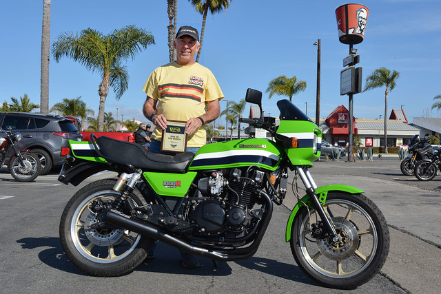 Ken Deagle of Huntington Beach with his
1982 Kawasaki GPZ1100