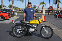Bill Brewer of Huntington Beach with his 
1970 Yamaha AT1