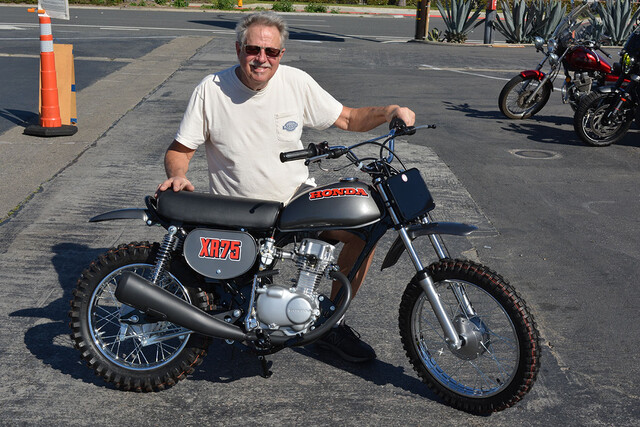 Doug Rickertsen of Huntington Beach with his 1973 Honda XR75