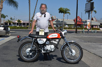 Dave Maestrejuan of Santa Ana with his 1969 Kawasaki Sidewinder 250