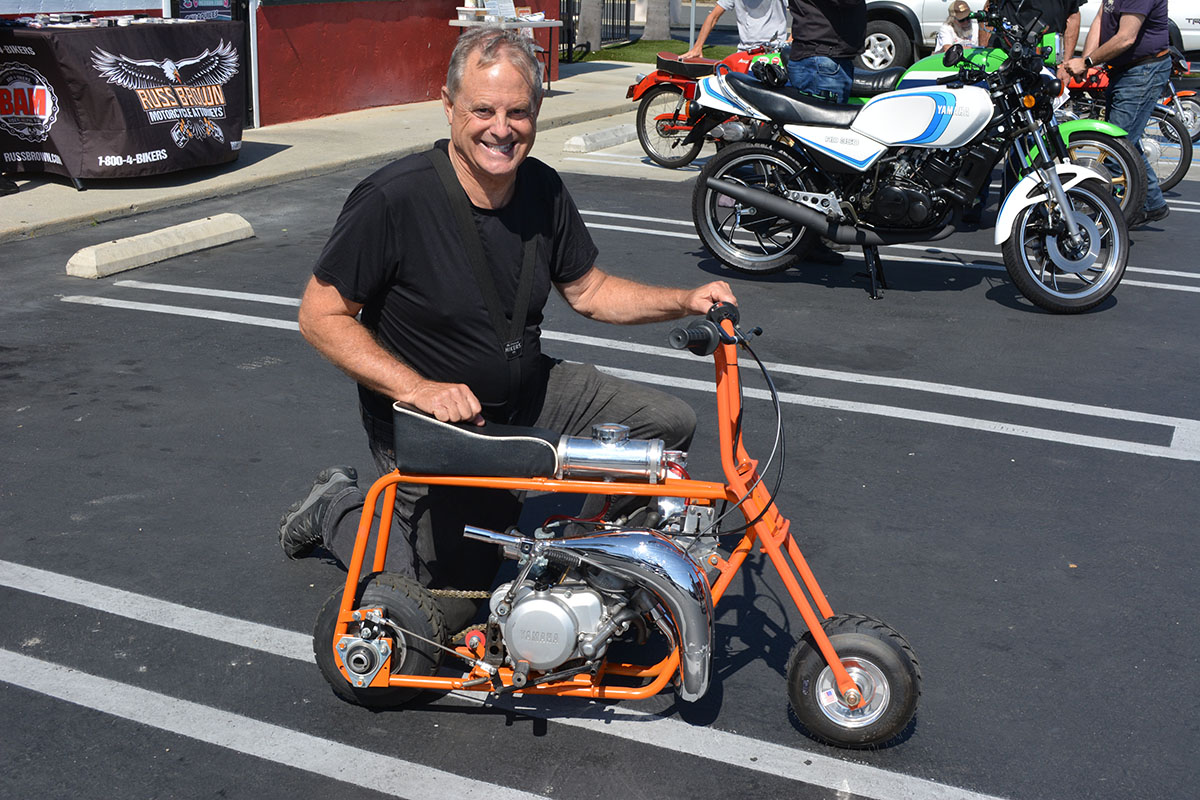 Casey Moir of Costa Mesa with his Yamaha YZ80 Mini bike