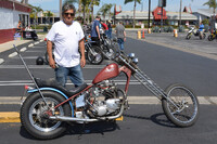 Carl Felix of Costa Mesa with his  1972 Triumph TR6 Chopper