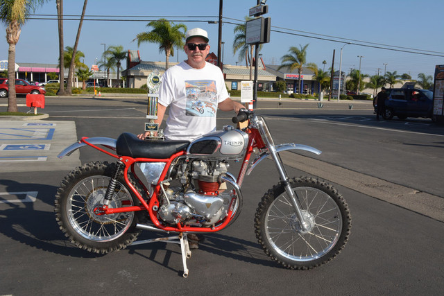 Randy Ressell with his 1961 Triumph/BSA 650