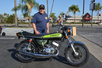 Don Reynolds of West Covina with his 1973 Kawasaki H2 Mach IV