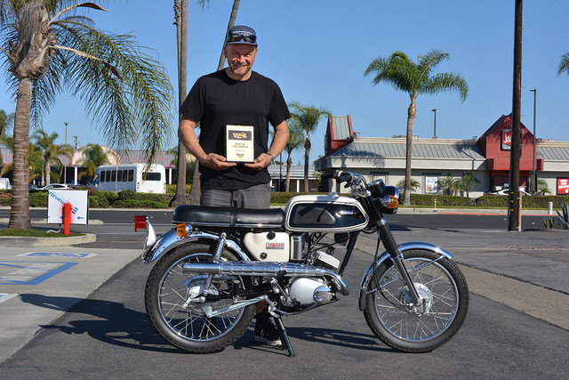 Owen Bishop of Laguna Beach with his
1968 Yamaha YAS1C 125