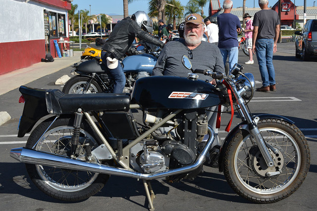 Dick Newby of Fountain Valley with his
1973 Seeley Condor