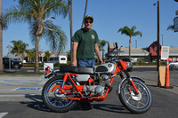Steve Woods of Huntington Beach with his
1963 Honda CL72