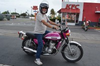 Jeff McCoy with his
1972 Suzuki GT750