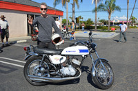 Larry French with his 1969 Kawasaki 500 H1